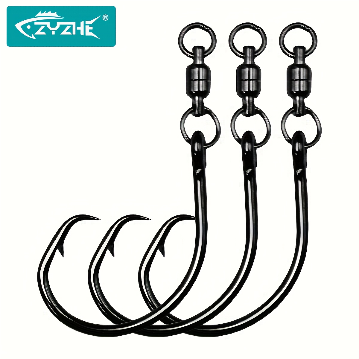 Fishing Hook Offset - ZYZHE 3/6/9pcs Kail Bulat Dengan Cincin